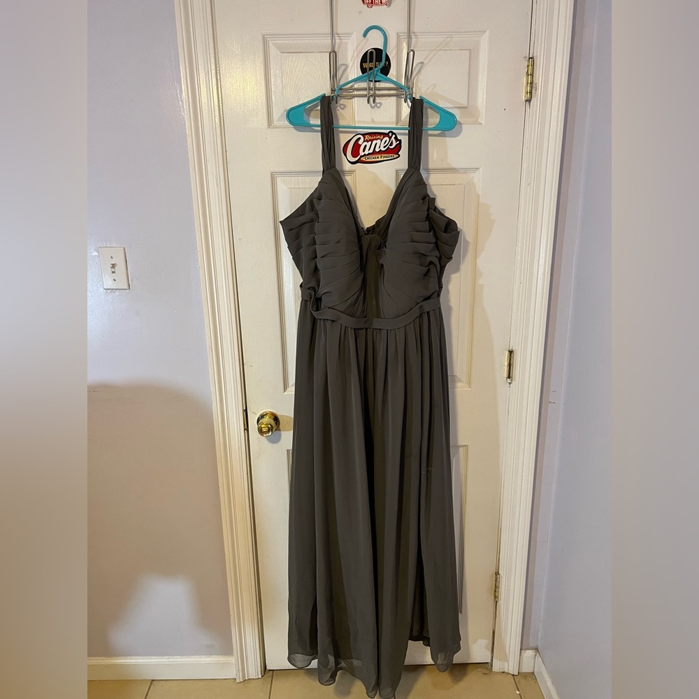 Azazie Evie Steel Grey Bridesmaids dress size 28